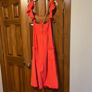 Anthropologie, NWT, linen criss cross open back tie dress, XL